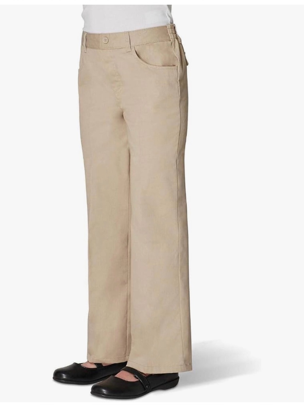 French Toast Girls Flat Front Bootcut Pull-on Pants Khaki